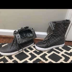 High top sneaker booties.